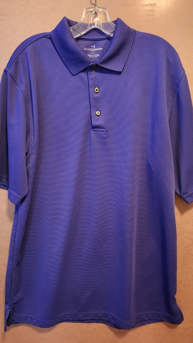 Grand Slam Golf Men's Size LT Polo Shirt Royal Blue Textured Short Sleeve #533